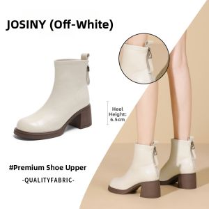 Josiny | Thick Sole British Style Chunky Heel Martin Boots for Autumn and Winter
