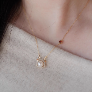 Pearl Silver Necklace 8-9mm