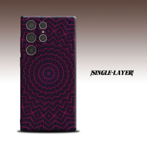 Pink Neon Mandala For Samsung Galaxy S26 S25 S24 A56 A36 Dual Layer Luxury Fashion Full Lens Protective Case