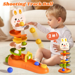 Shooting Spinning And Enjoying 6-Month-Old Baby Puzzle Fun Early Childhood Education Rolling Ball Track Childrens Toys