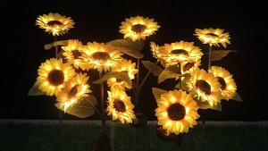 Solar Powered Sunflower Garden Light IP65 Waterproof LED Decorative Flower Lamp Yard Lawn Landscape Pathway Christmas Decoration