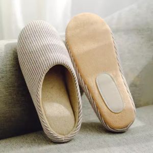 รองเท้าแตะผ้าฝ้ายญี่ปุ่นแบบไร้เสียงสำหรับผู้หญิง รองเท้าแตะแบบมีหัว รองเท้าแตะแบบมีพื้นนุ่ม รองเท้าแตะแบบป้องกันการลื่นสำหรับในบ้าน