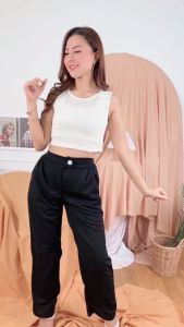 17.wear Baju Tanktop Wanita Dewasa IMPORT REAL PICT Baju Tanktop Wanita Korea Levia Patricia Rib Fit to L