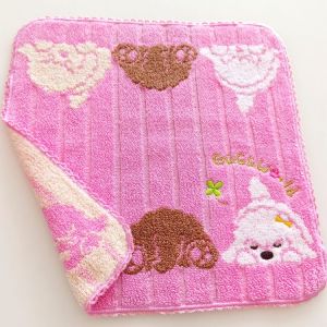 Export Exported to Japan Single Gugu Dogs and Cats World 100% Pure Cotton Cute Embroider Hand-Wiping Face Sweat Towel Handkerchief