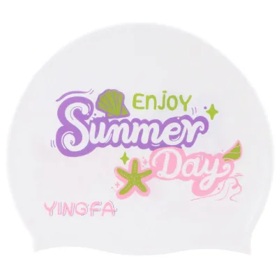 YingFa | Printed Silicone Swim Cap for Children and Long Hair