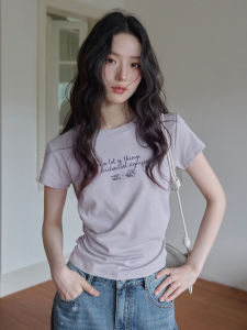 Amy wine house | Letter Print Regular Shoulder Cool Touch Slim T-Shirt