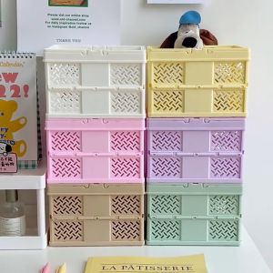 【D264 READY STOCK】Portable Storage Basket Folding Storage Box Collapsible Basket Stackable Hand Carrying Basket