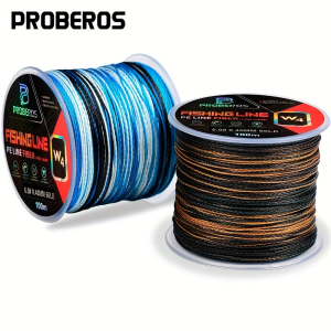 1pc 4-Strand Abrasion Resistant Braided Fishing Line 18LB-66LB Blue Camo - Strong and Durable Fishing Line for All Anglers