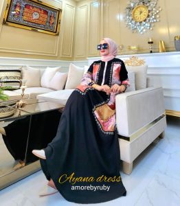 bintang exlusive gamis amore by ruby produk terbaru gamis simple elegan kekinian edisi dress ayana