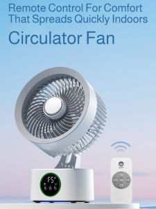 Desktop Fan Smart Digital Display Voice Usb Home Stepless Wind Speed Student Dormitory Low Noise Shaking Fan Airpurifier Cooler