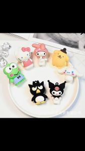 Cartoon Character Silicone Keychain Cute Kitty Melody Kuromi Pendants for Kids Bags Accessories