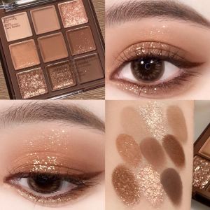 Phấn Mắt Dạng Bột Chocolate Nine Color Palette Màu Trơn Màu Nhũ Phấn Mắt Giá Rẻ Dành Cho Học Sinh Mới Bắt Đầu