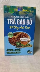 Combo 4 hộp trà gạo đỏ bồ công anh cuộn Bảo Khang gạo đỏ lá bồ công anh đẹp da an thần ngủ ngon thải độc gan giảm mỡ bụng lợi sữa