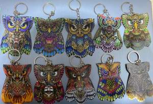 (Harga per 2 pcs) Gantungan Kunci Layangan Celepuk BALI (BURUNG HANTU) Uk 6-+Cm (Ring Besi Bulat Gepeng) #HargaGrosir #BarangReady