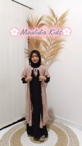 Baju anak perempuan Baju Gamis wanita Maulida dress anak Crinkle Airflow Gamis anak Cantik mewah dan elegan