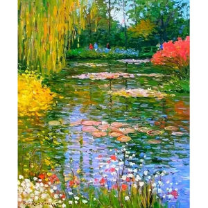Classic Monet Water Lilies Artwork Jigsaw Puzzle 500/1000/1200/2000PCS Stress Relief Puzzle Wall Art Decor Gift