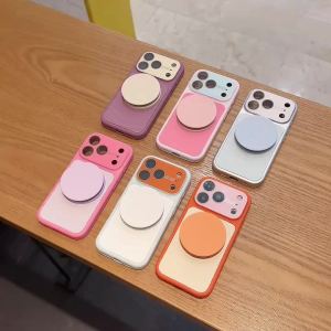 Wave Magnetic Case For iPhone 18 Pro Max 14 15 16 17 Pro Round Foldable Stand Holder Lens TPU Shockproof Contrast Color Cover