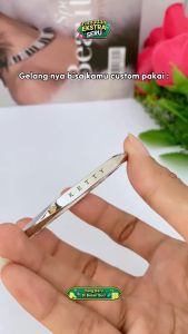 Ketty Bracelet - Gelang Custom Ukir Nama Laser Titanium Anti Karat Stainless Steel couple bangel