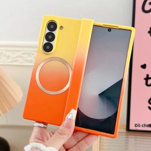 Ốp Điện Thoại Chống Sốc Màu Gradient Dành Cho Samsung Galaxy Z Fold - Vỏ Bảo Vệ Bản Lề Từ Tính Tương Thích Với Z Fold 8 7 6 5 4 Ultra