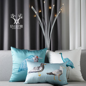 Áo Chăn Gối Lụa Mềm Mại Kiểu Mỹ Châu Âu Cao Cấp Cho Phòng Khách Giường Sofa Đầu Gối Ngủ Áo Chăn Gối Hình Chữ Nhật Lưng