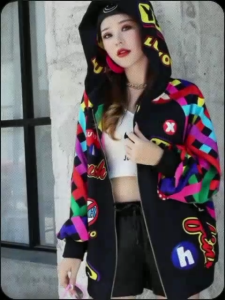 BAJS Sweater Hoodie Korean Style Full Print Bahan Plis Hangat