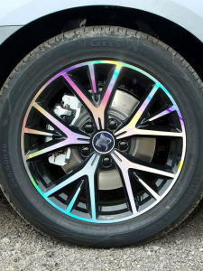 Black Carbon Fiber Wheel Hub Stickers for BYD Han DMI 23 Model Car Decoration Patch Repair Modification High Quality Decal