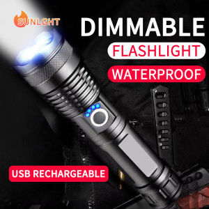 Super bright flashlight rechargeable five lighting modes Camping Flashlight LED Waterproof Outdoor Searchlight