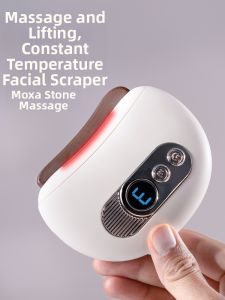Electric Stone Scraper Beauty Facial Massage Warm Moxibustion Whole Body Universal Meridian Unblocking Healing Tool