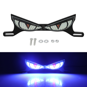 KEVANLY | 1 Set Snake Eye Cat Eye Dual Color LED License Plate Light 12V Motorcycle Strobe Flash Rear Tail Light For Electric Bike Modifie