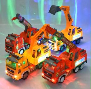 Mainan Lori Bomba Fire Truck Mini Big Construction Truck Toy Kanak-Kanak dengan Lampu & Muzik