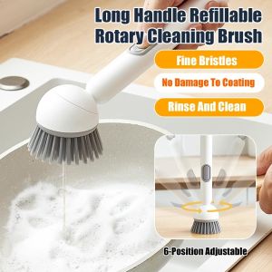 2 In 1 Multifunctional Long Handle Cleaning Brush For Bathroom Washing And Kitchen Cleaning Tools Dishwashing Brush