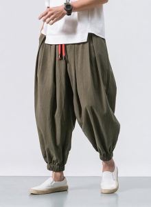 New Oversized Men Harem Pants Loose Chinese Style Cotton and Linen Sweatpants Joggers High Quality Casual Trousers Men
