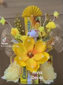 Set Phụ Kiện Hoa Mộc Lan Tự Làm Tháp Bánh Tháp Nước Ngọt Tháp Bia Tháp Oản Trưng Ban Thờ Ngày Tết Có Keo Nến