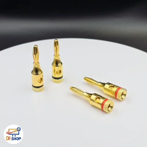 4pcs 4mm Speaker Banana Plug Audio Jack Cable Connector Adapter (Gold) (Intl) - Intl