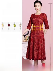 ชุดแต่งงานสุดหรูสำหรับคุณแม่ ชุดราตรีผ้าลูกไม้สีพื้นทรงเข้ารูป กระโปรงทรงเอ แขนยาว ปิดด้วยซิป ทรงเข้ารูป แฟชั่นฤดูใบไม้ร่วง