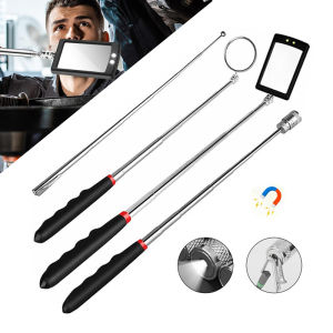 360° Inspection Mirror LED Light Telescoping Mirror Extend Mechanic Tools Inspection Mirror Telescopic Handle Car Repairing Tool