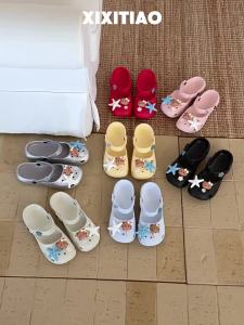 XIXITIAO | Dép Balerina Hình Sao Biển Xanh và Trắng Micro Arch