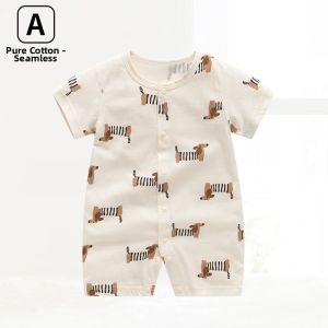 Seamless Cotton Summer Onesie for Baby Boys and Girls