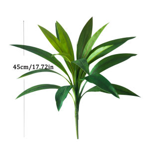 Kmitang | 45cm 17Leaves Artificial Cordyline Tree Fake Palm Plants Tropical Dracaena Leafs Plastic Canna Tree Branch for Home Garden Decor