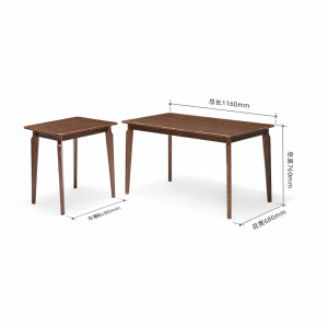 YUANSHI YUANSU | Full Solid Wood Nordic Oak Walnut Color Dining Table