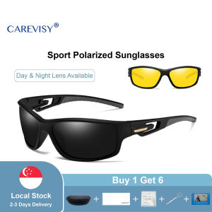 CAREVISY TR90 Sport Polarized Sunglasses UV400 Protection Anti Glare Cycling Driving Fishing Sunglasses for Adults Men
