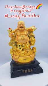 Golden Laughing Buddha Wealth Statue – Prosperity and Abundance (New-Gold) #No.BPPY #SIZE: H39cm #81