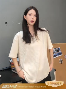 Loose Drapey V-Neck Short Sleeve T-Shirt Mens Summer Casual Wear Polyester Spandex Blend Breathable Fashionable Basic Fit