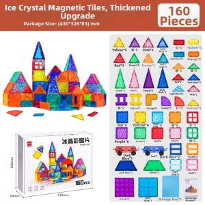 deli | Window Color Magnetic Tiles Educational Toy for 3-6 Years 100 Pieces
