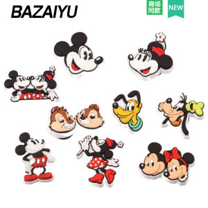 Cute Cartoon Mickey Minnie Hole Shoe Flowers Decorative Accessories Fun DIY Matching Shoe Decorations Baazi Fish Brand