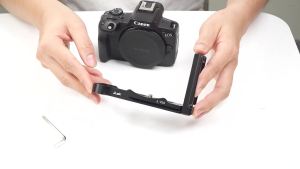Dilipat L-kurungan untuk Canon EOS R50 Vlogging Tripod Kit L pemegang Plate tangan Grip Tripod QR Plate fotografi aksesori kamera