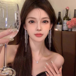 ต่างหูคล้องยาวหรูหราสำหรับผู้หญิง ดีไซน์ที่ไม่ซ้ำใคร ประดับตกแต่งด้วยลูกปัด ต่างหูแบบติดหู ต่างหูแบบมีสายคล้อง เครื่องประดับแฟชั่น