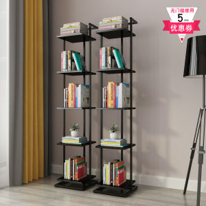 Modern Minimalist Bookshelf Narrow Floor Living Room Flat Partition Shelf Iron Shelf Bedroom Creative Small Bookcase