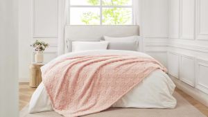 Walensee Diamond Flannel Fleece Throw Blanket(Throw Size 50"x60" Pink)3D Jacquard Fuzzy Warm Blanket for CouchSofaBedChair All-SeasonSuper Soft Touch Cozy Lightweight Throw for Mom Gifts