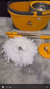 ชุดอุปกรณ์ไม้ม็อบ พร้อม 2 ปั้น สามารถใช้ซักและปั่นแห้งได้ - BE MAN VALUE SPIN เสียงเทา HA-33B